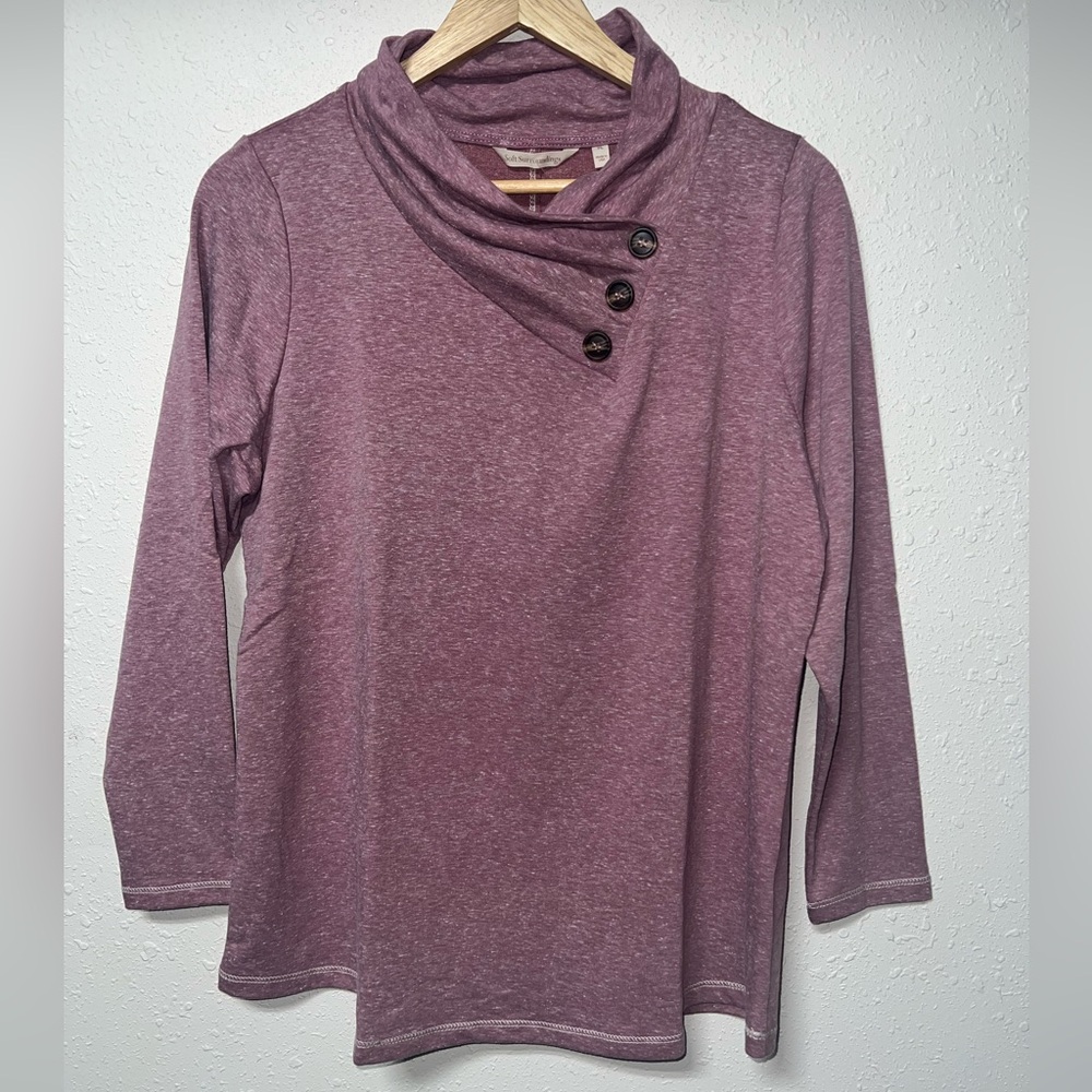 NWOT Soft Surroundings Brinley Top Womens Size Petite Large ColorBlackBerry Wine
